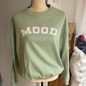 Stylish Green 'MOOD' Sweatshirt